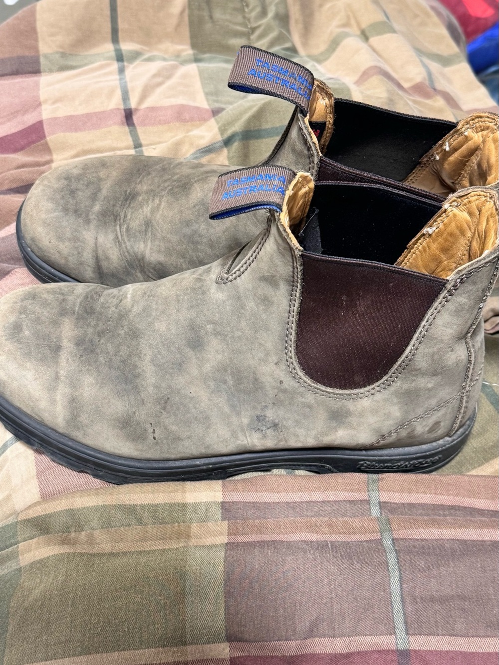 Blundstone Women's Chukka Boots - Gray Brown Upper with Dark Brown Elastic sz9us